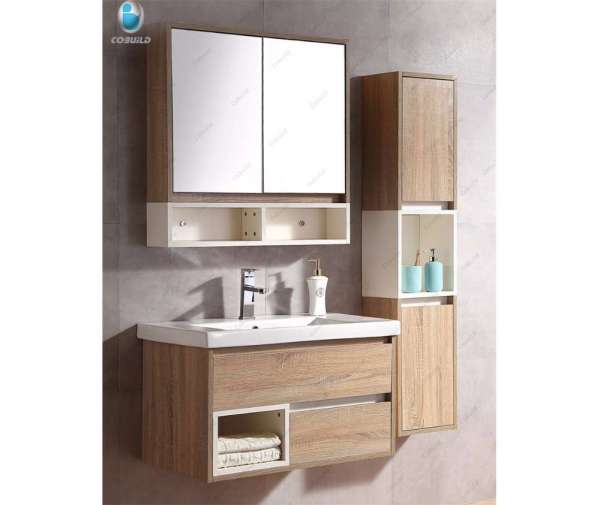 32" Double Sink Bathroom Vanity Set Floating Bath Cabinet With mirror and shelf