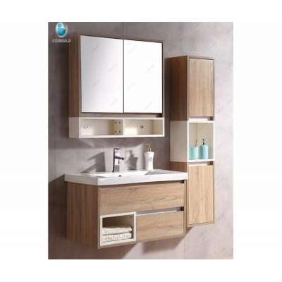 32" Double Sink Bathroom Vanity Set Floating Bath Cabinet With mirror and shelf